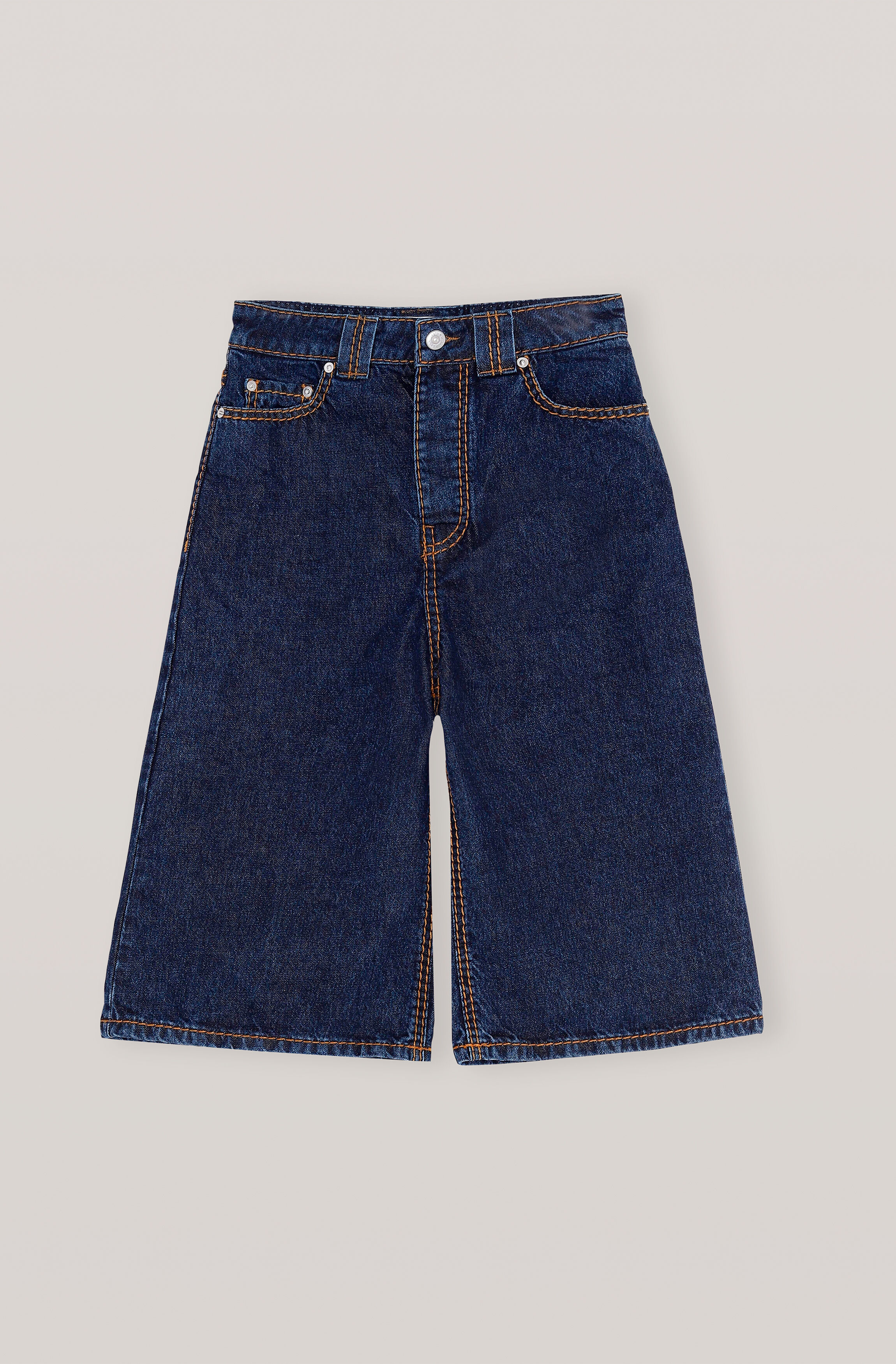 dark denim high waisted shorts