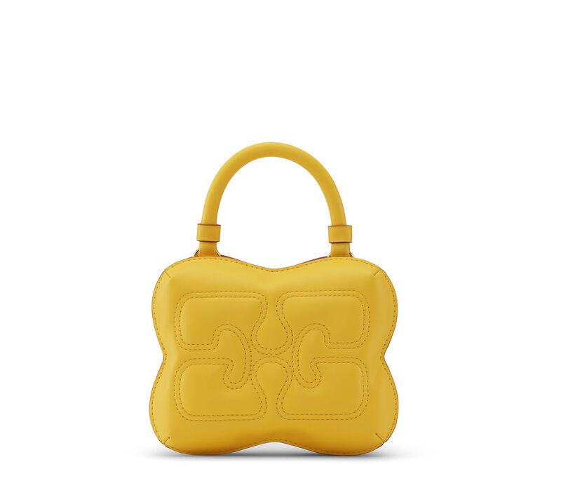 Yellow Small Butterfly Crossbody Tasche, Polyester, in colour Golden Kiwi - 1 - GANNI