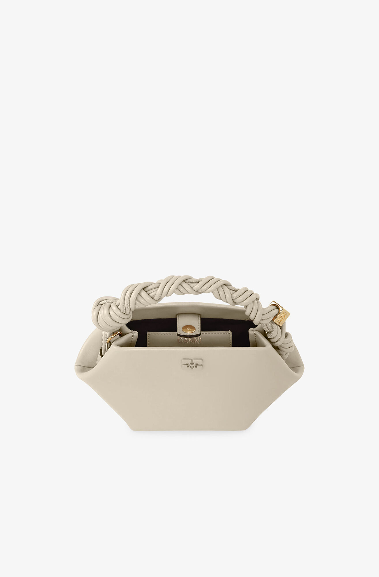 Light Grey Mini GANNI Bou Bag, Polyester, in colour Oyster Gray - 3 - GANNI