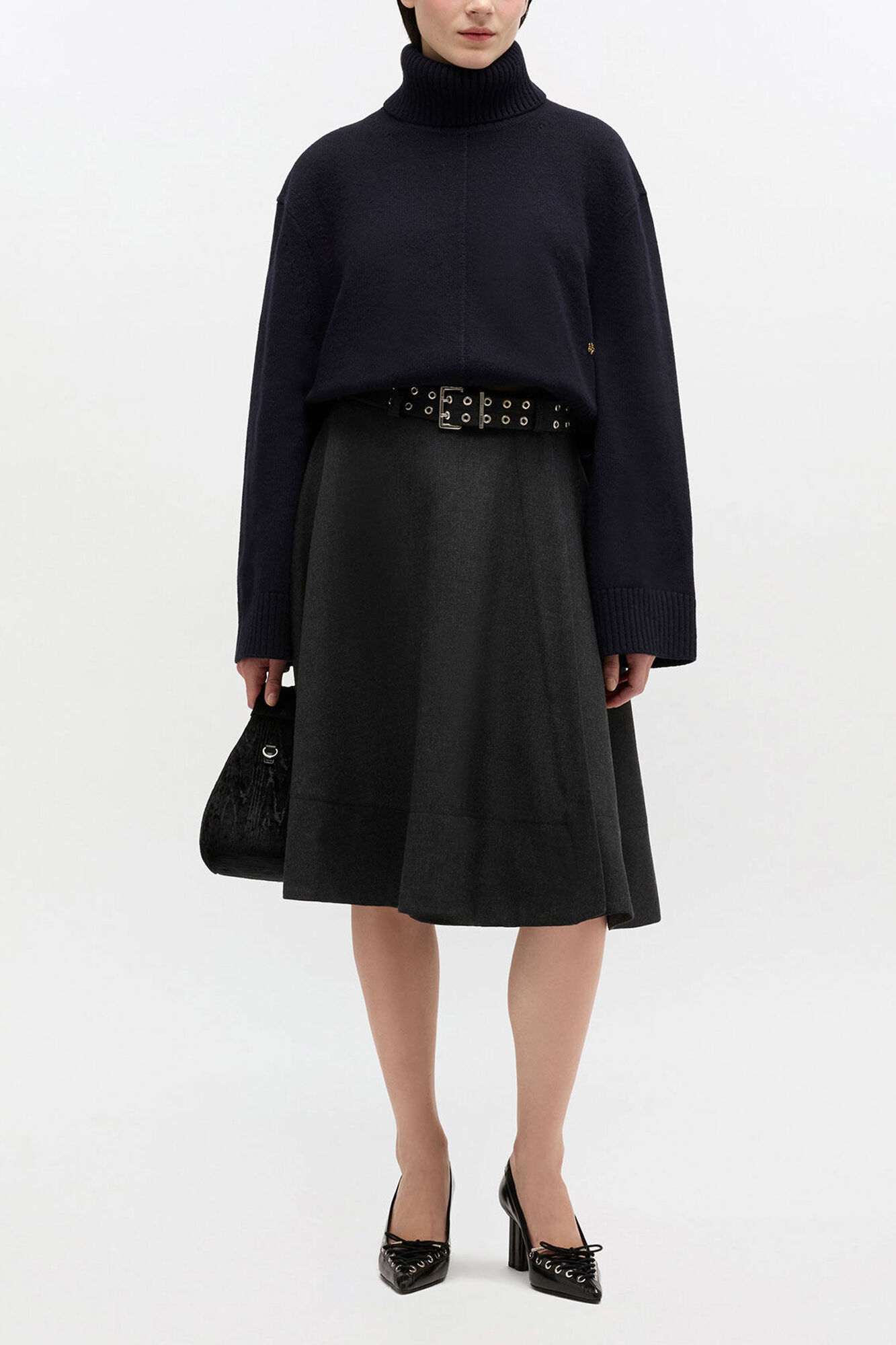 Wool Turtleneck Jumper, Wool, in colour Sky Captain - 2 - GANNI