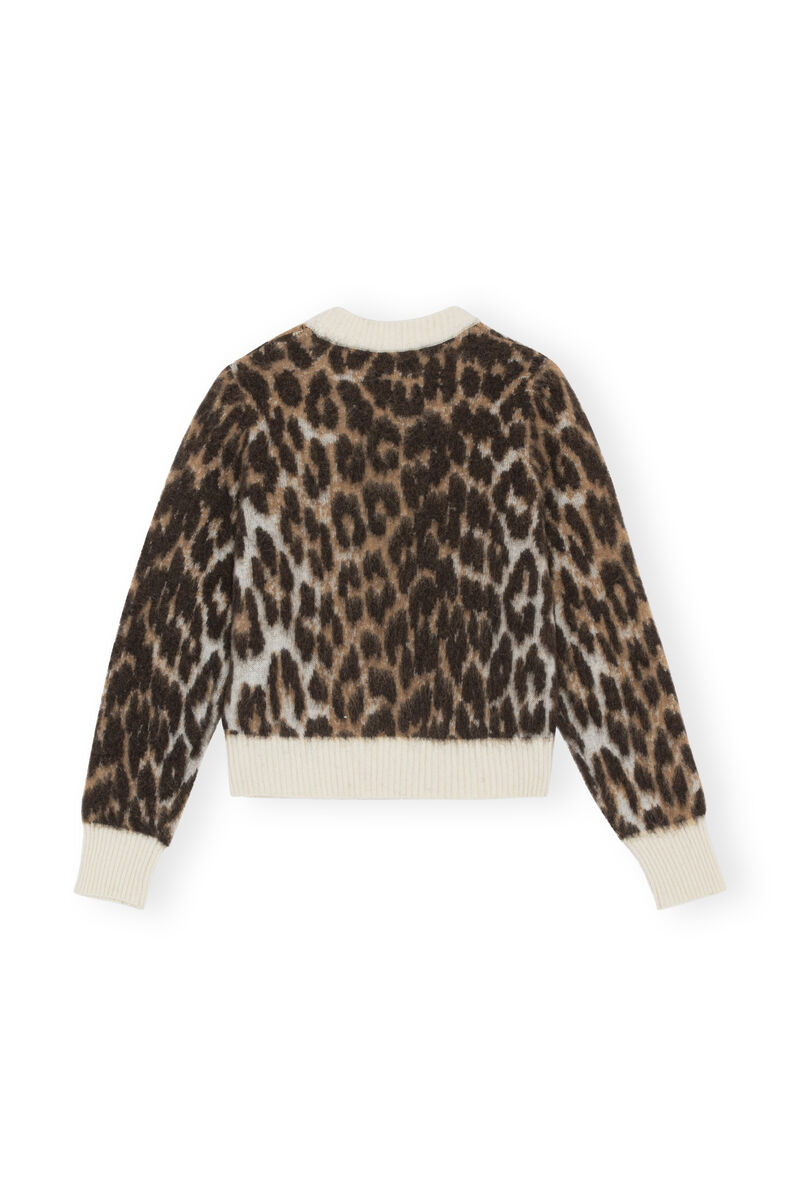 Leopard Pullover , Alpaca, in colour Starfish - 2 - GANNI