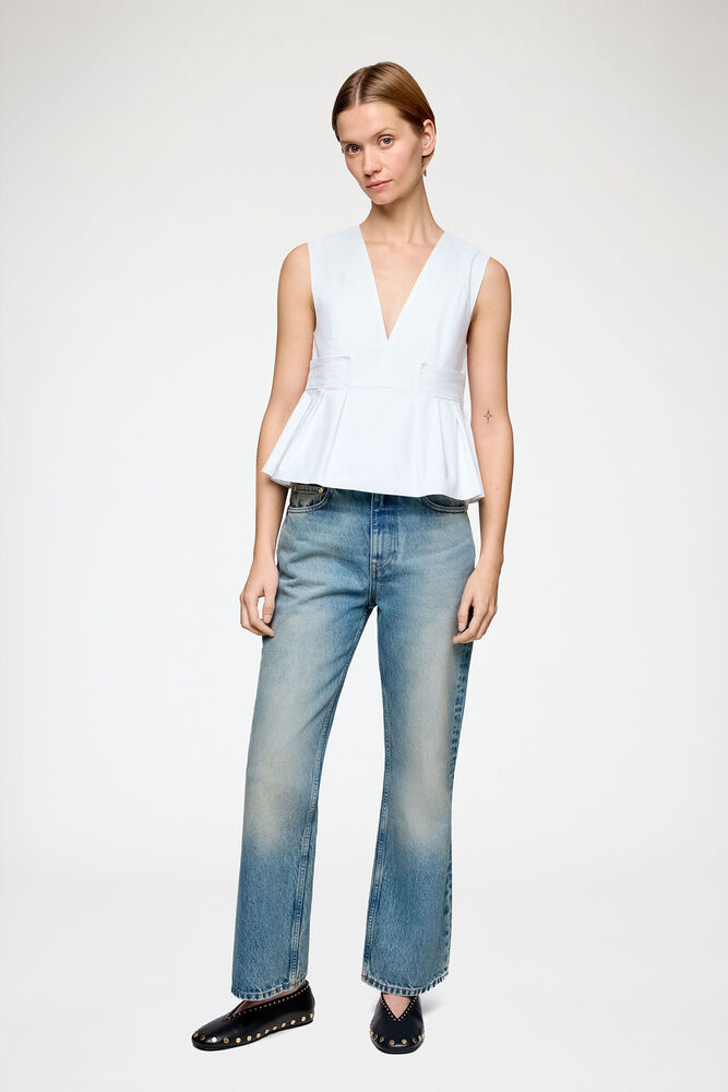 Top in Stretch Cotton, Bright White