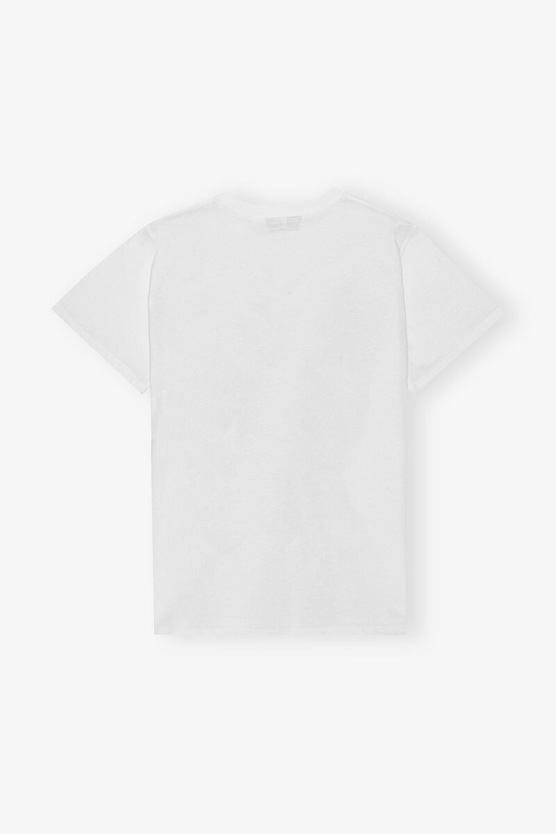 Relaxed Cat T-shirt, Organic Cotton, in colour Bright White - 2 - GANNI