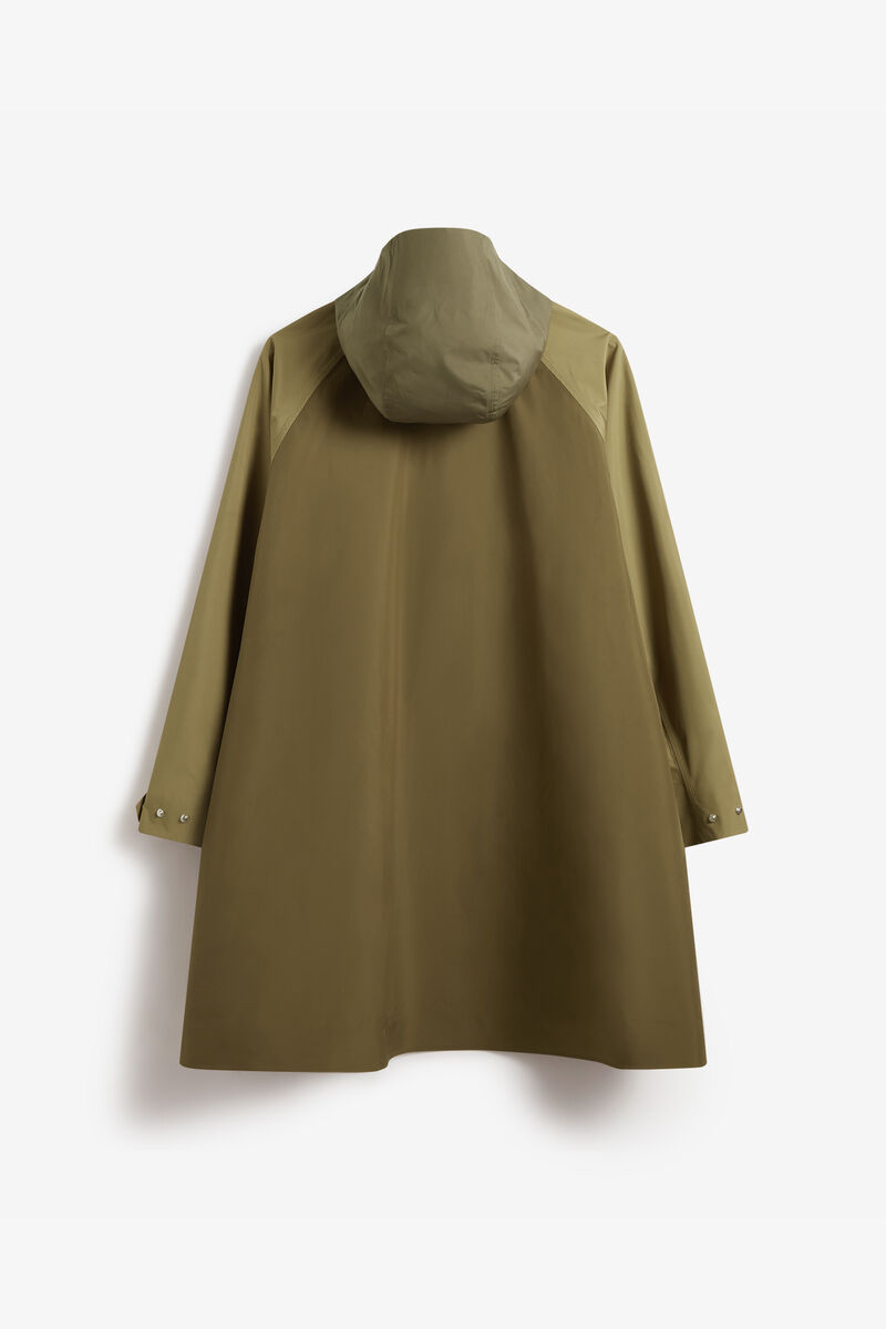 Poncho aus 10K wasserfestem Shell-Material, Recycled Polyester, in colour Military Olive - 2 - GANNI
