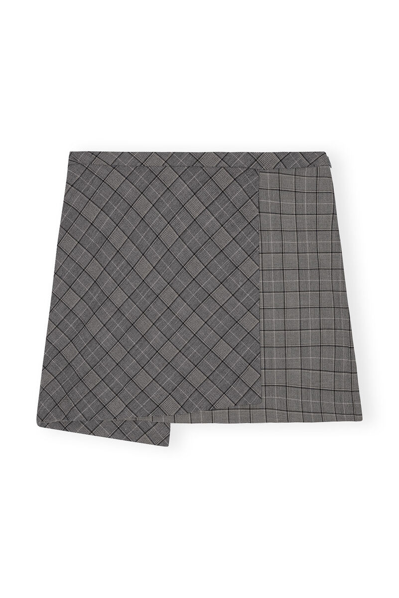 Checkered Mini Rock, Elastane, in colour Frost Gray - 1 - GANNI