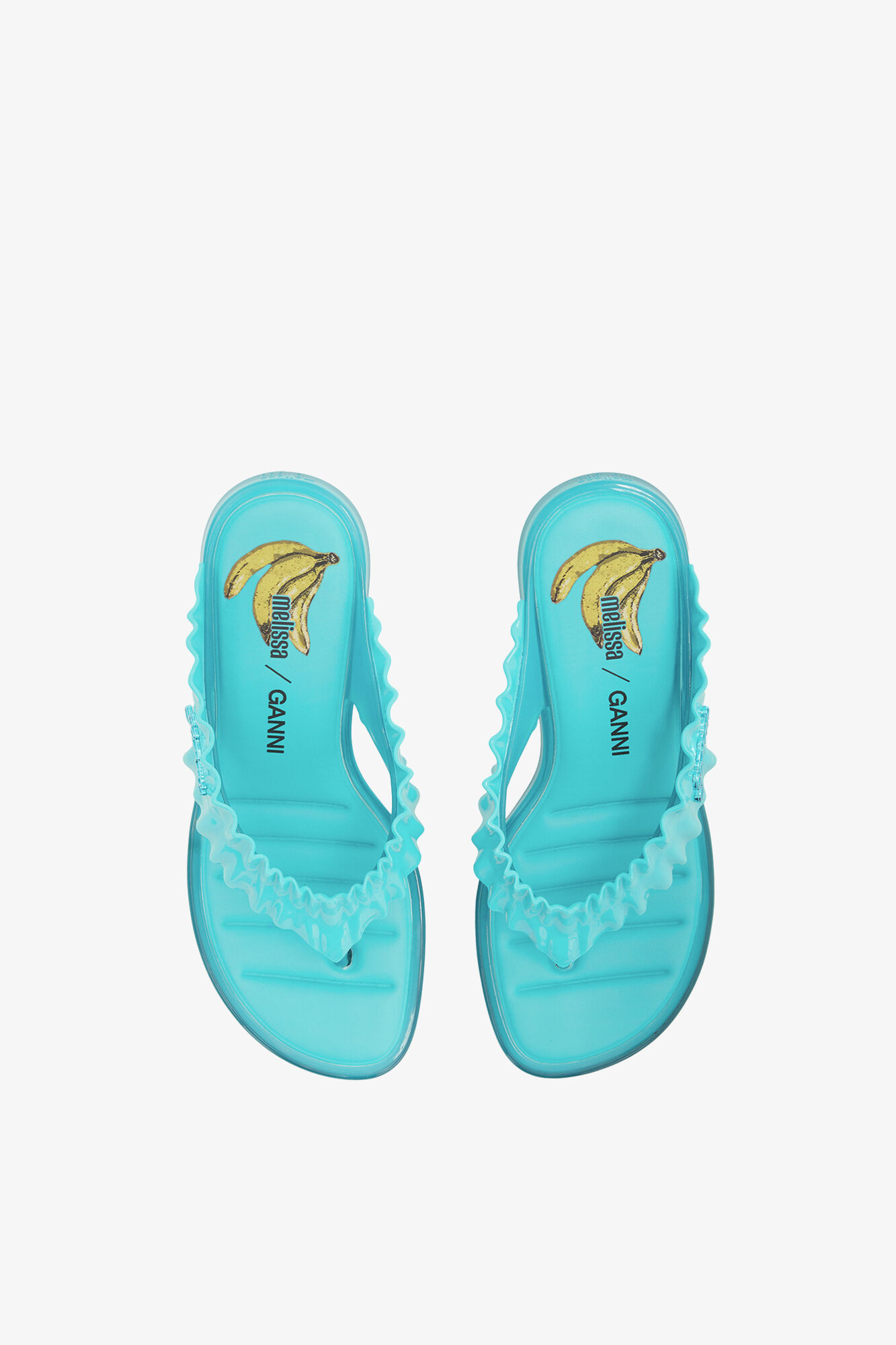 Melissa sandaler med taxklack i bl&aring;tt, in colour Scuba Blue - 3 - GANNI