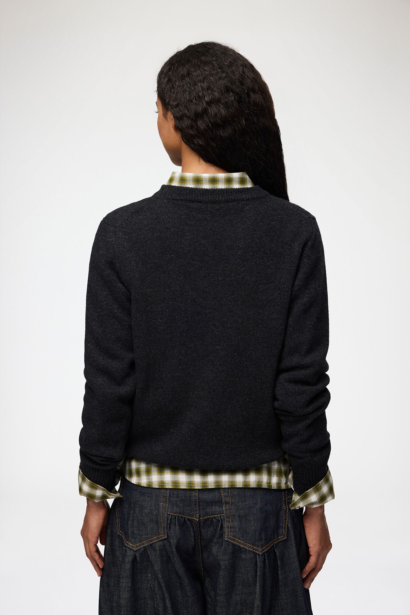 Jumper with Forest Teddy, Wool, in colour Phantom - 3 - GANNI