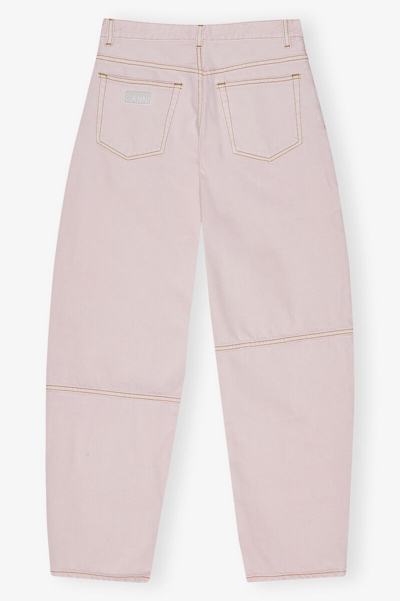 Pink Stary Jeans, Cotton, in colour Chalk Pink - 2 - GANNI