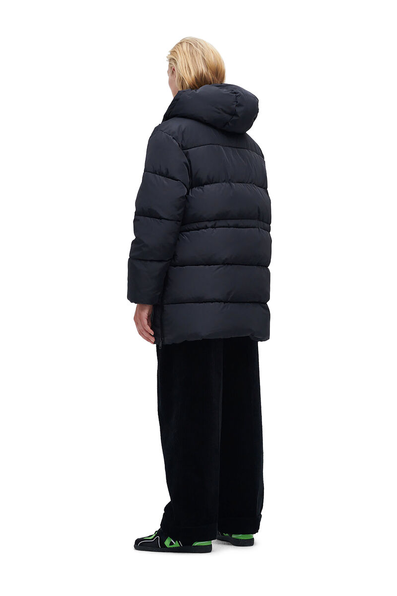 Recycled Polyester Oversized Puffer Midi Jacket, Recycled Polyester, in colour Phantom - 2 - GANNI