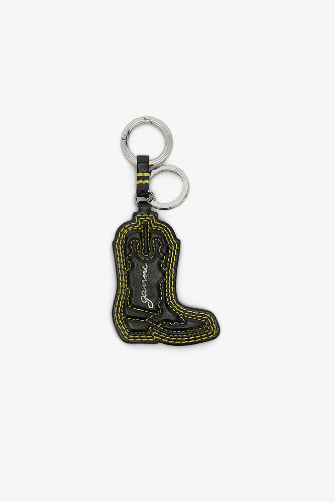 Western Boot Keyring in Black, Blazing Yellow