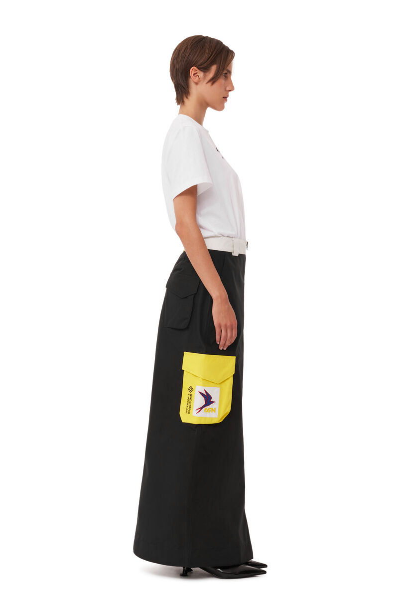 GANNI x 66°North Kria Long Skirt, Recycled Polyester, in colour Black - 3 - GANNI