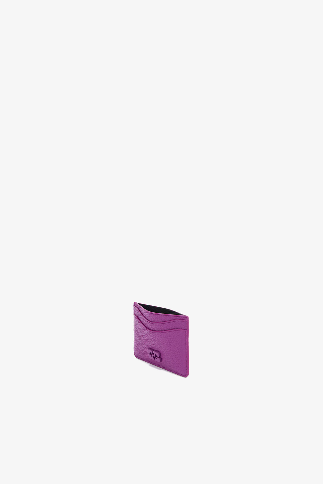 Bou Card Holder in Grained Purple, Recycled Polyester, in colour Sparkling Grape - 3 - GANNI