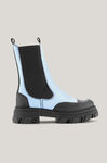Calf Leather Mid Chelsea Boot, Leather, in colour Placid Blue - 1 - GANNI