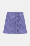 Asymmetrical Mini Skirt, Polyamide, in colour Blue Iris - 1 - GANNI