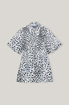Jacquard Mini Dress, Polyamide, in colour Egret - 1 - GANNI