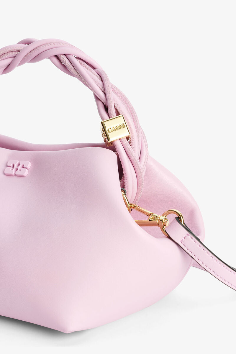 Light Pink Small GANNI Bou Bag, Polyester, in colour Pink Nectar - 3 - GANNI