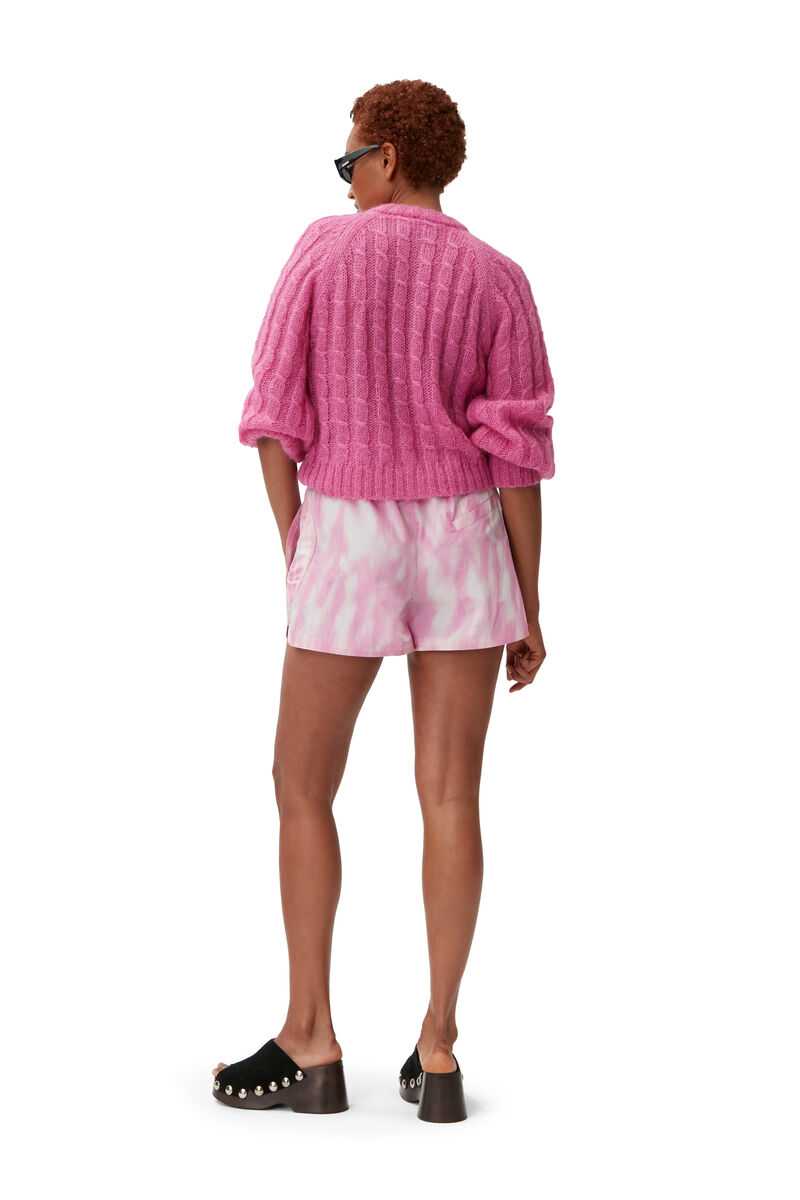 Shorts i teknisk stoff, Polyester, in colour Dreamy Daze Phlox Pink - 2 - GANNI