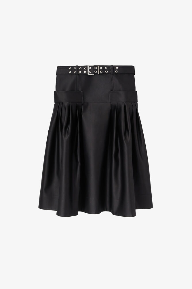 Skj&oslash;rt i duchesse-sateng, Black