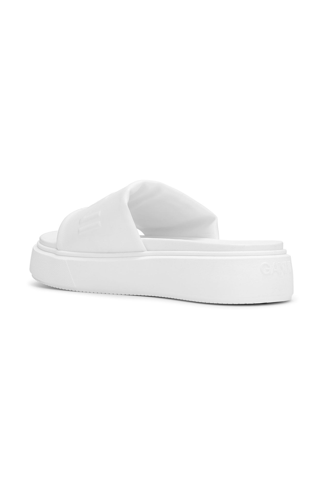 White Sporty Mix Sandal, Vegan Leather, in colour Egret - 2 - GANNI