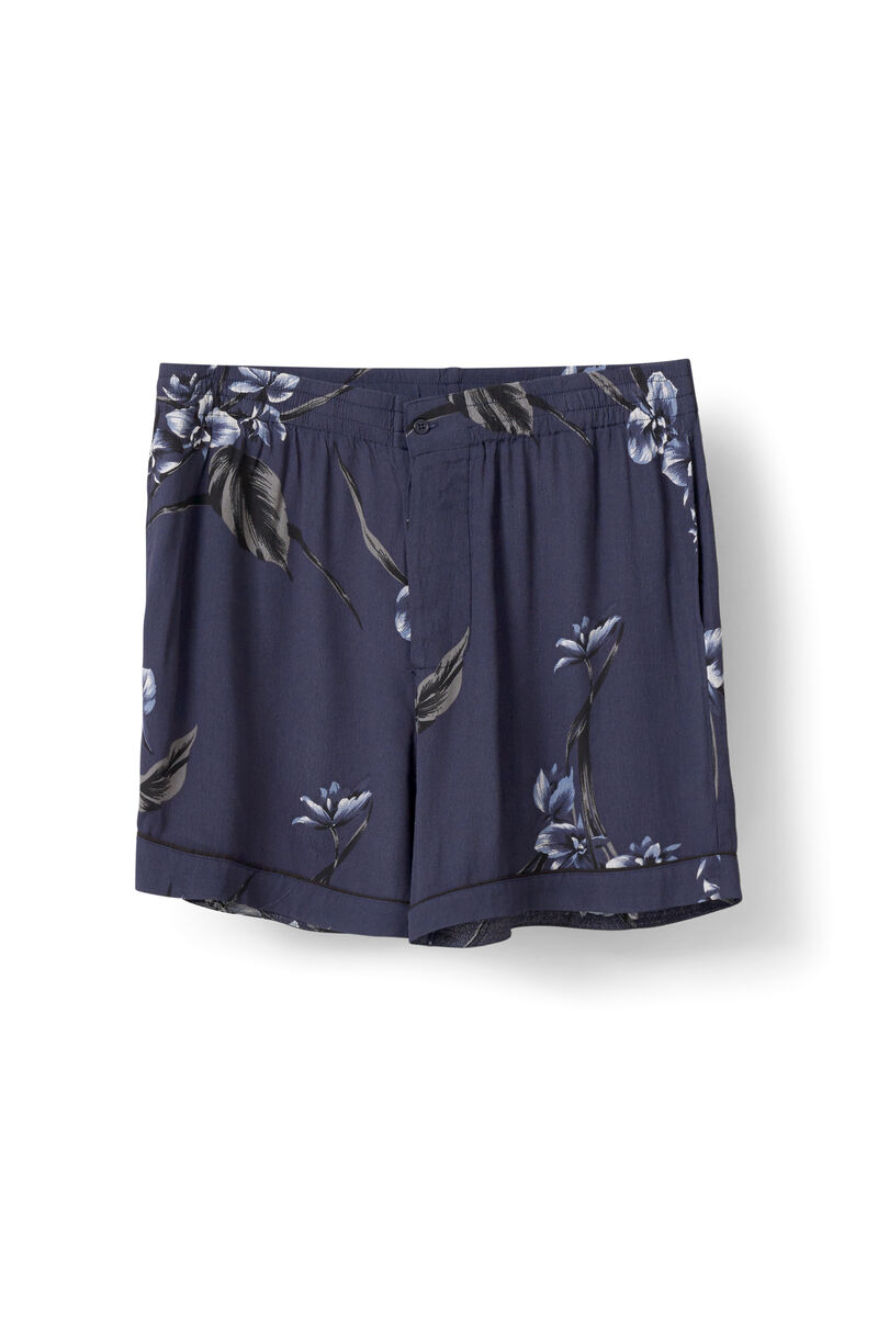 Akina Crepe Shorts, in colour Iris Orchid - 1 - GANNI