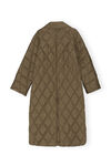 Ripstop Quilt Coat, Recycled Polyester, in colour Teak - 2 - GANNI