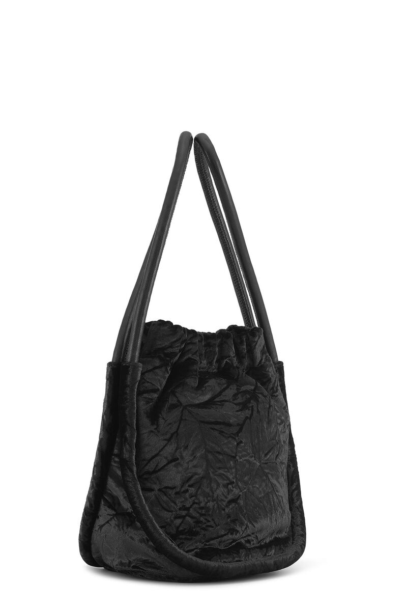 Knot Mini Purse, Recycled Polyester, in colour Black - 2 - GANNI