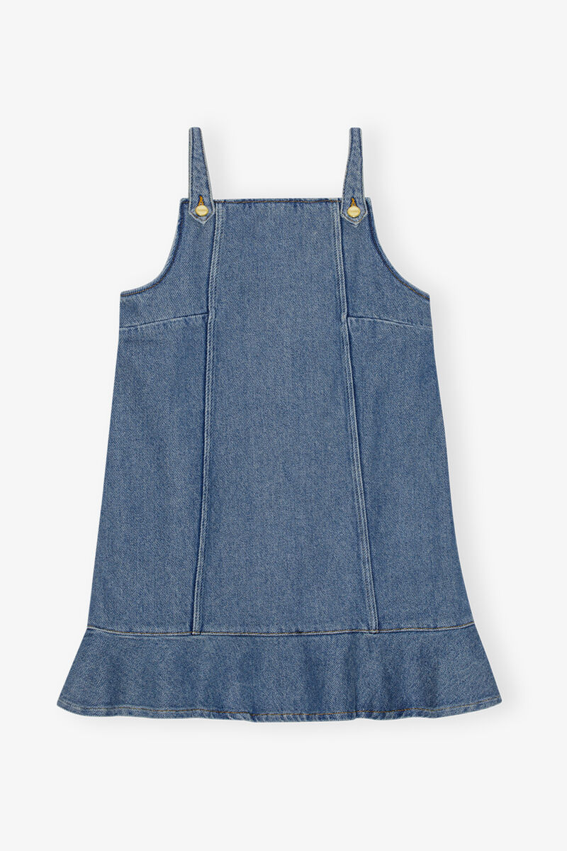 Blue Denim Mini Kleid, Cotton, in colour Tint Wash - 1 - GANNI
