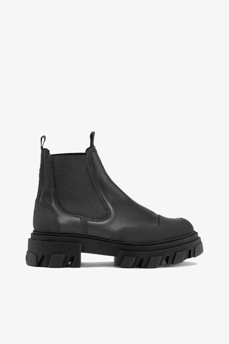 Cleated Low Chelsea Boots in Black, Polyester, in colour Black - 1 - GANNI