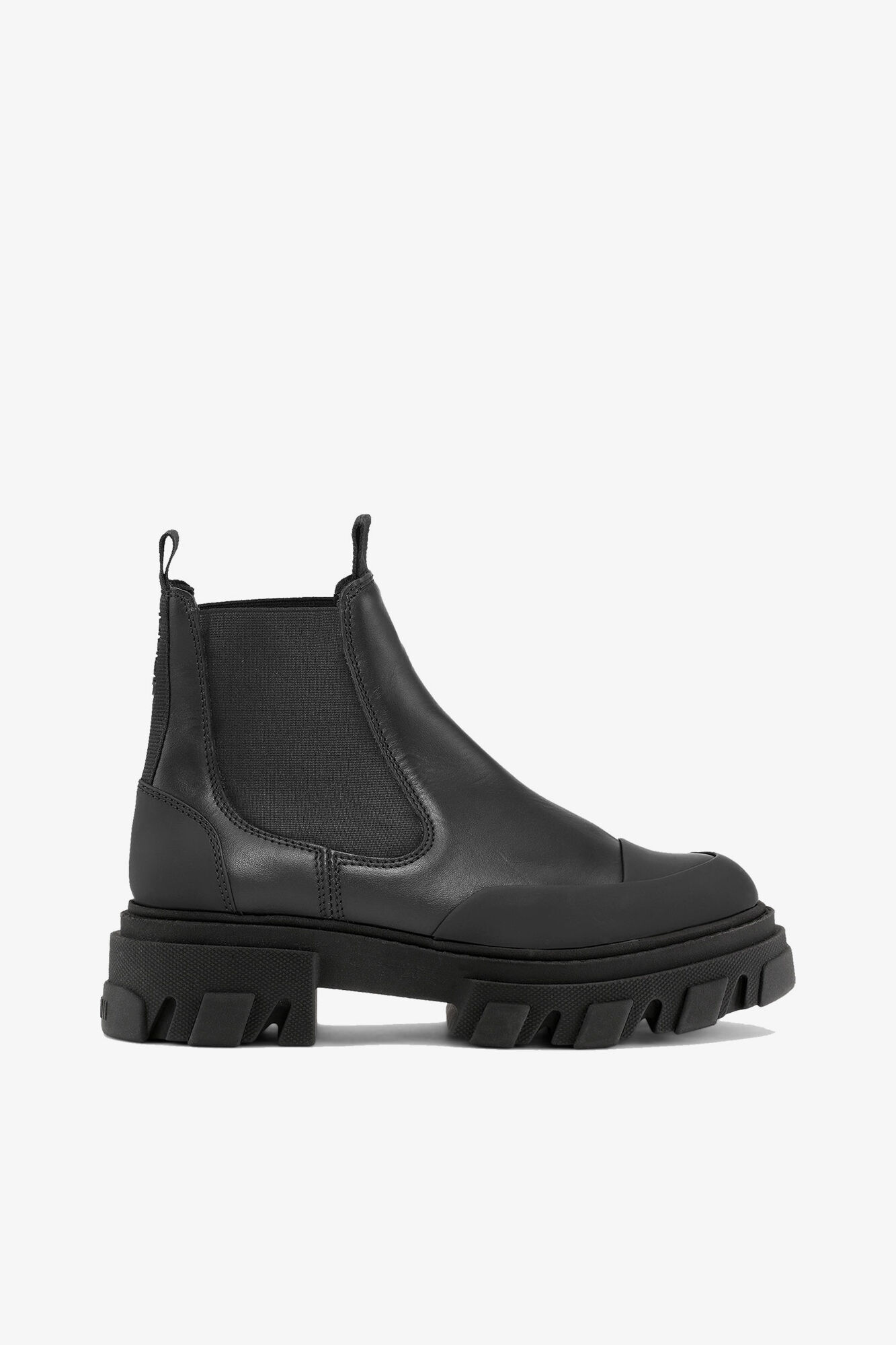 Cleated Low Chelsea Boots in Black, Polyester, in colour Black - 1 - GANNI