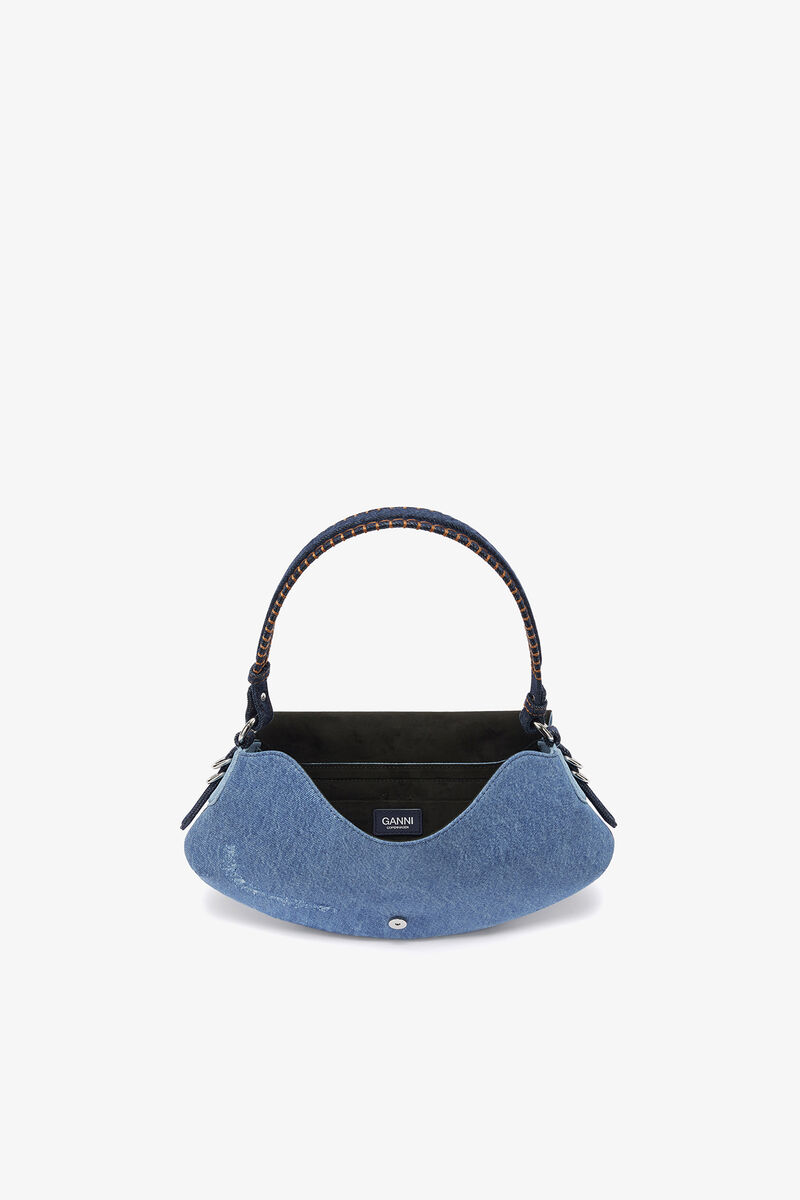 Sac en denim B-Kat, Organic Cotton, in colour Mid Blue Vintage - 3 - GANNI