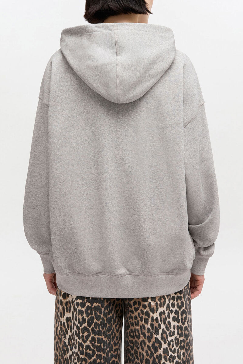 Grey Tiger Hoodie, Organic Cotton, in colour Paloma - 2 - GANNI