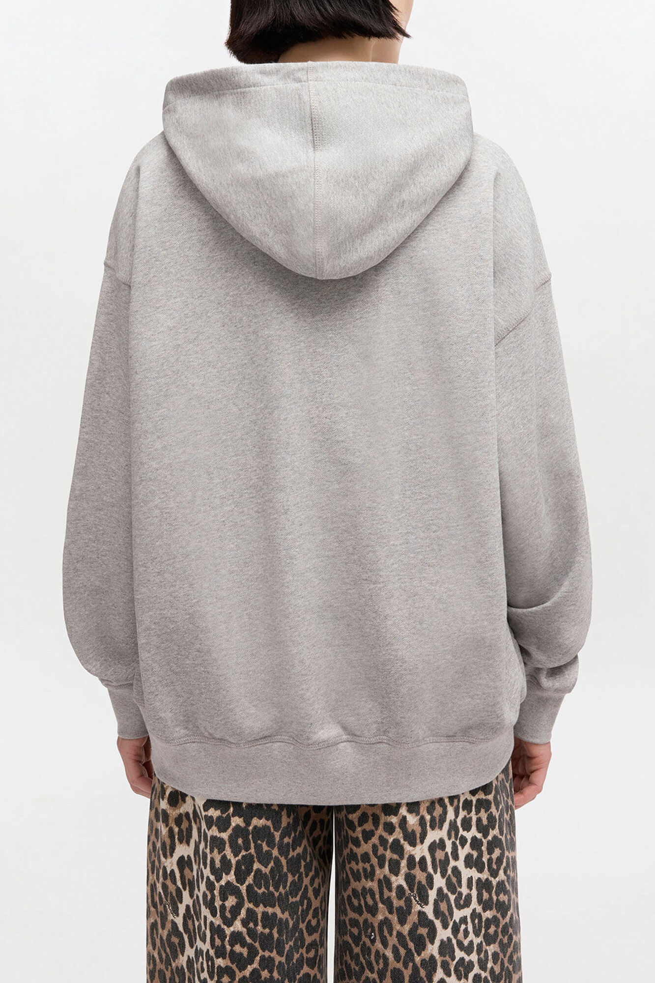 Grey Tiger Hoodie, Organic Cotton, in colour Paloma - 2 - GANNI