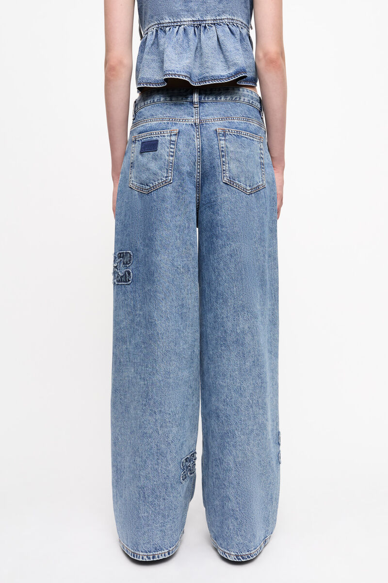 Blue Jeans, Lyocell, in colour Mid Blue Stone - 3 - GANNI