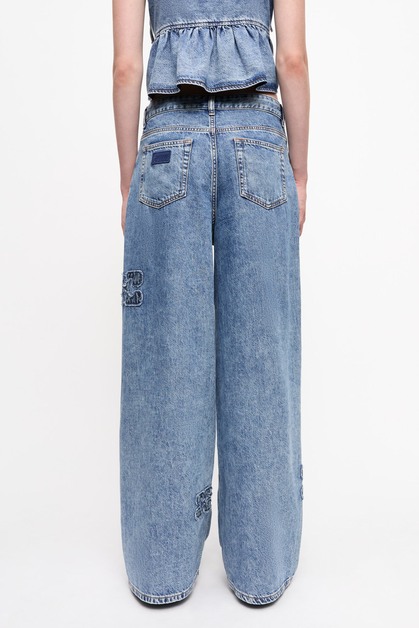 Blue Jeans, Lyocell, in colour Mid Blue Stone - 3 - GANNI