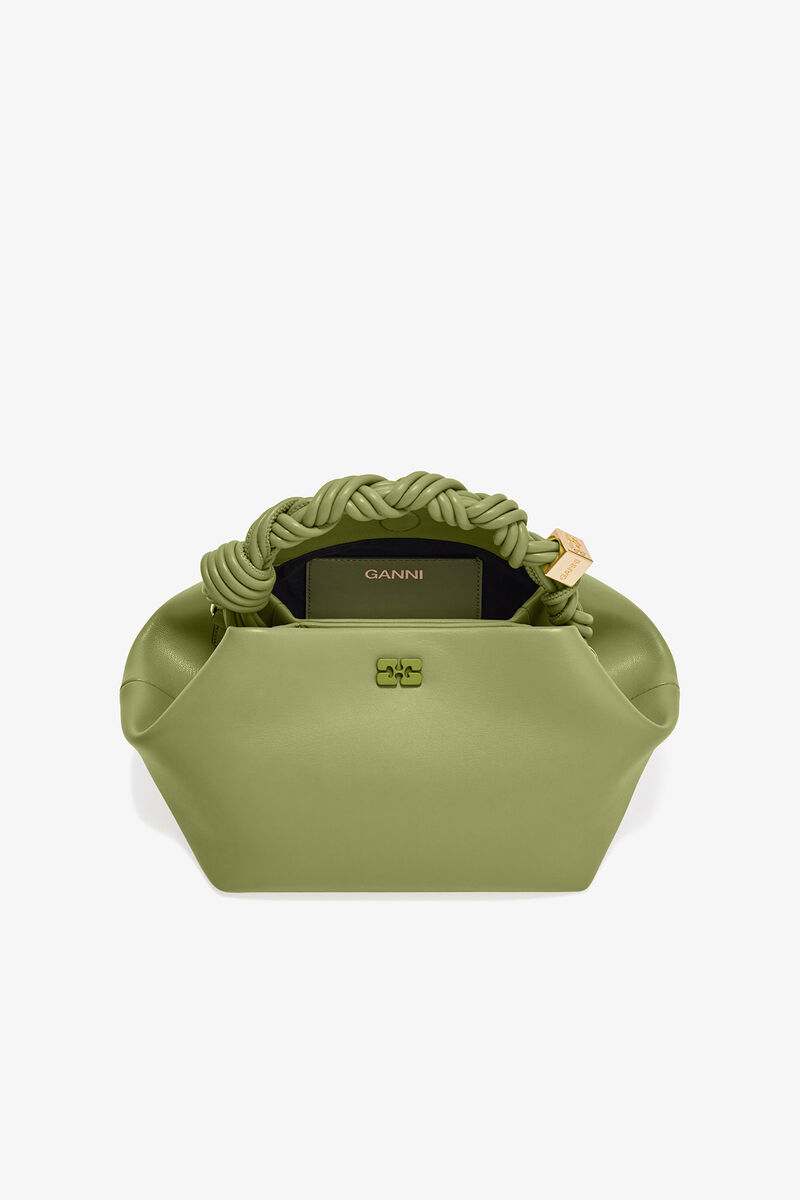 Light Green Small GANNI Bou Bag, Polyester, in colour Mosstone - 5 - GANNI