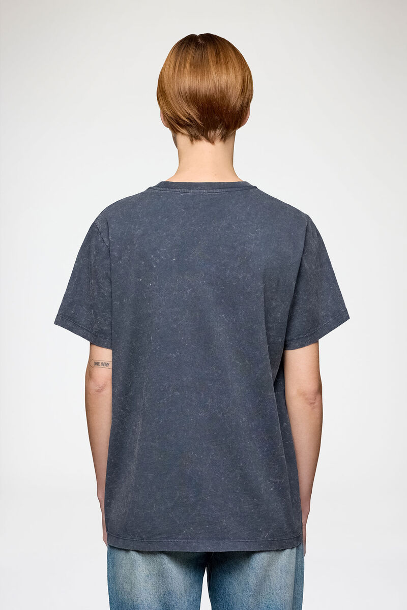 T-shirt med ros, Recycled Cotton, in colour Phantom - 3 - GANNI