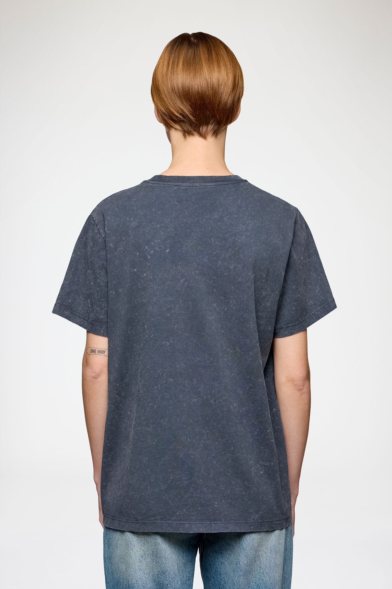 T-shirt med ros, Recycled Cotton, in colour Phantom - 3 - GANNI