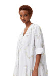 Poplin Knee-length Dress, Cotton, in colour Floral Shape Bright White - 3 - GANNI