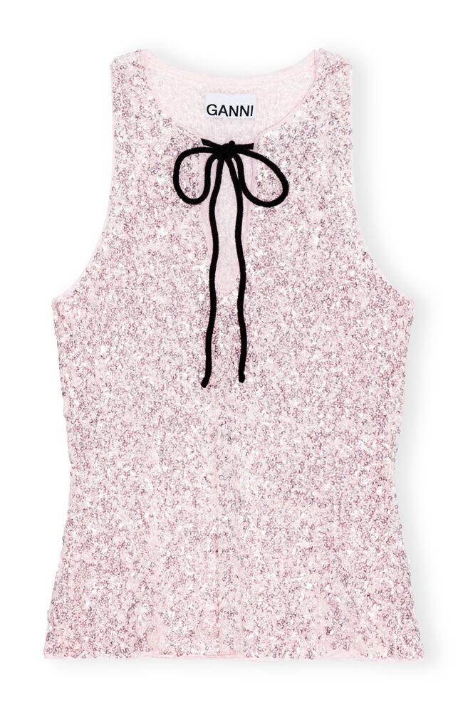 3D Sequins Top, Mauve Chalk