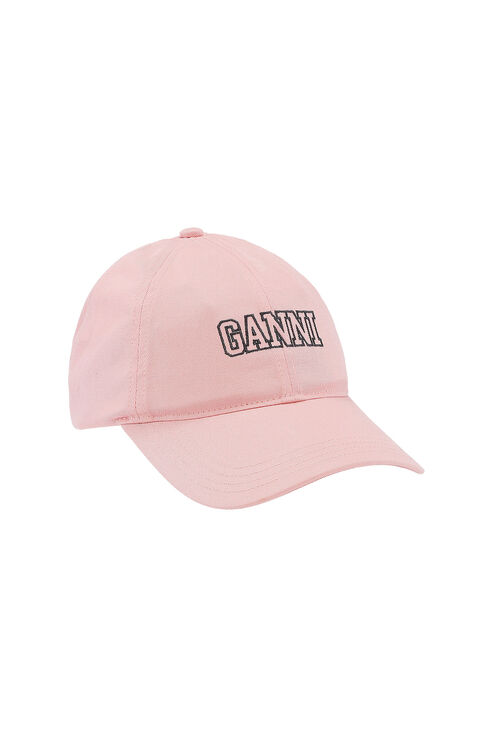 Shop Ganni Lilac Embroidered Logo Cap In Sweet Lilac