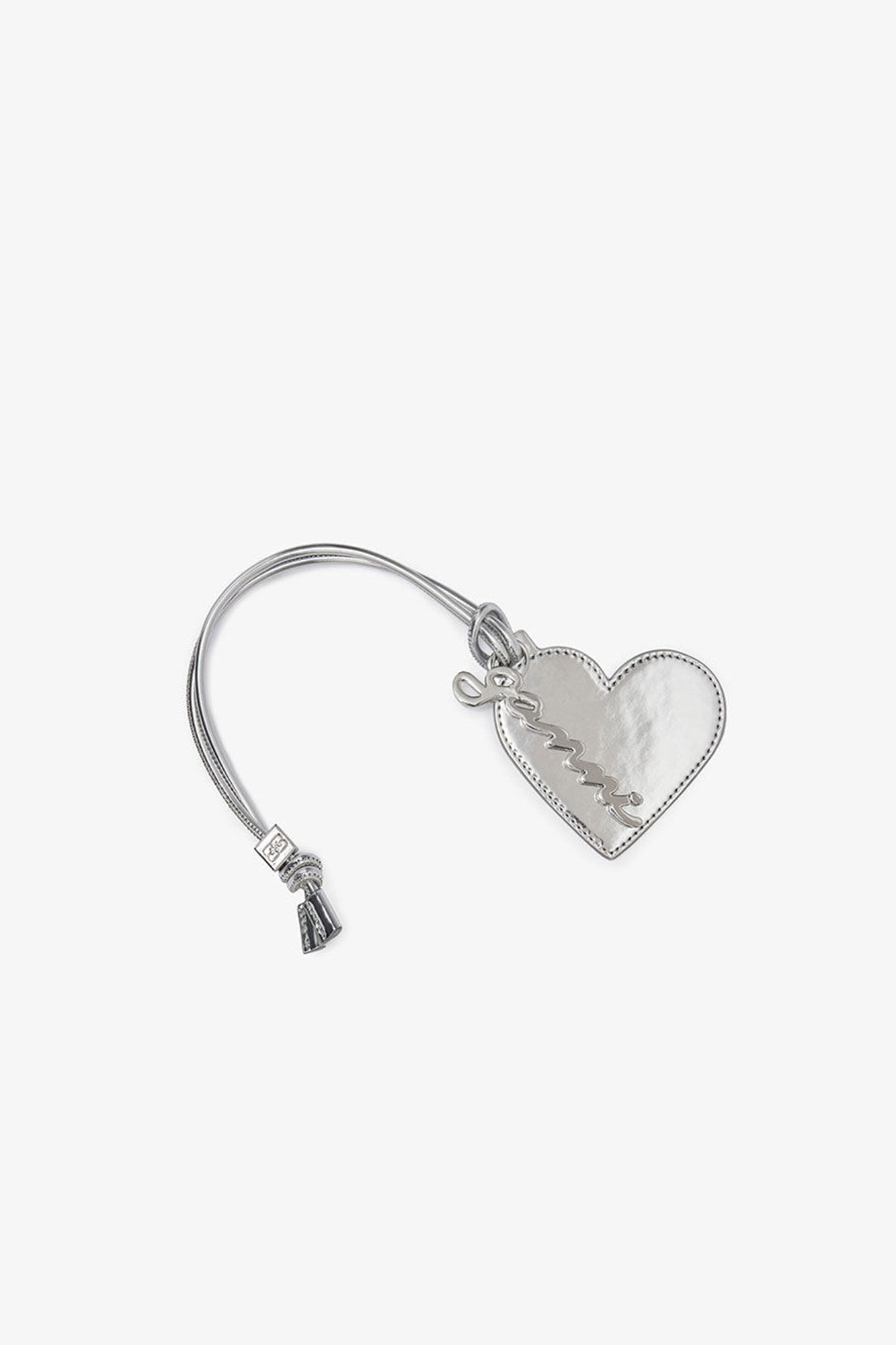 Silver GANNI Bou Heart Mirror, Polyester, in colour Silver - 1 - GANNI