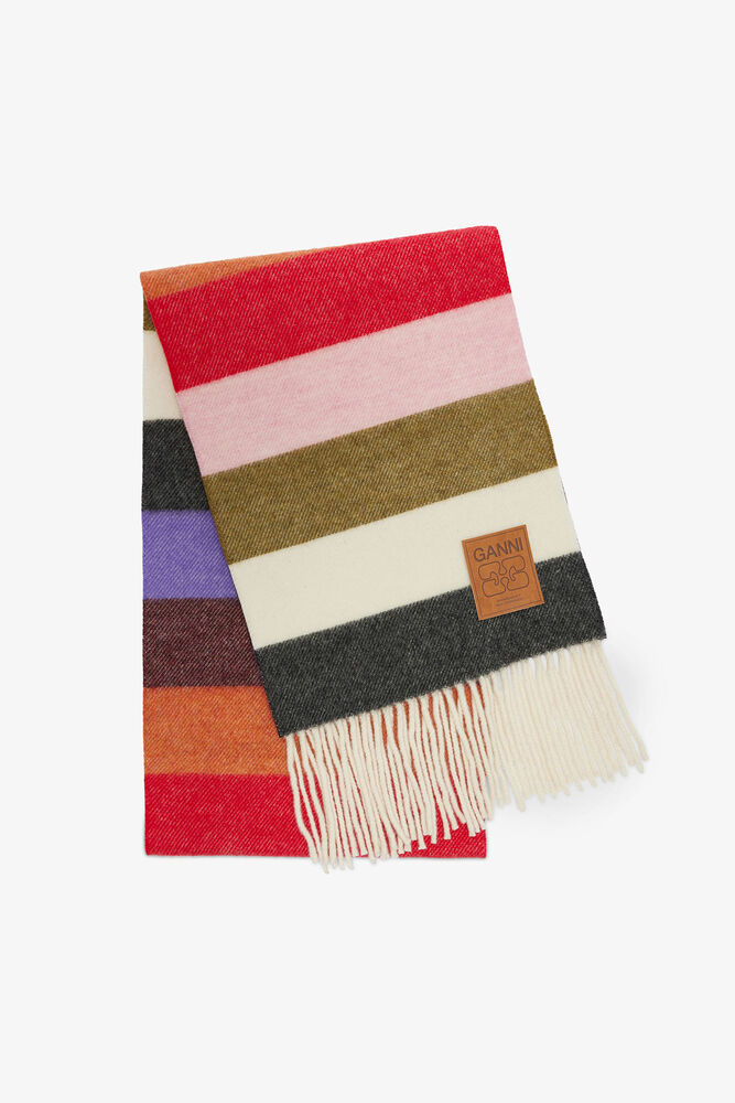 Wool Knit Scarf, Multicolour