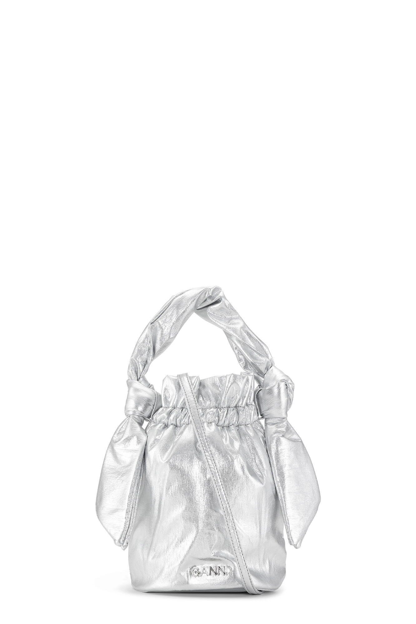 Silver Occasion Top Handle Knot Bag GANNI DE