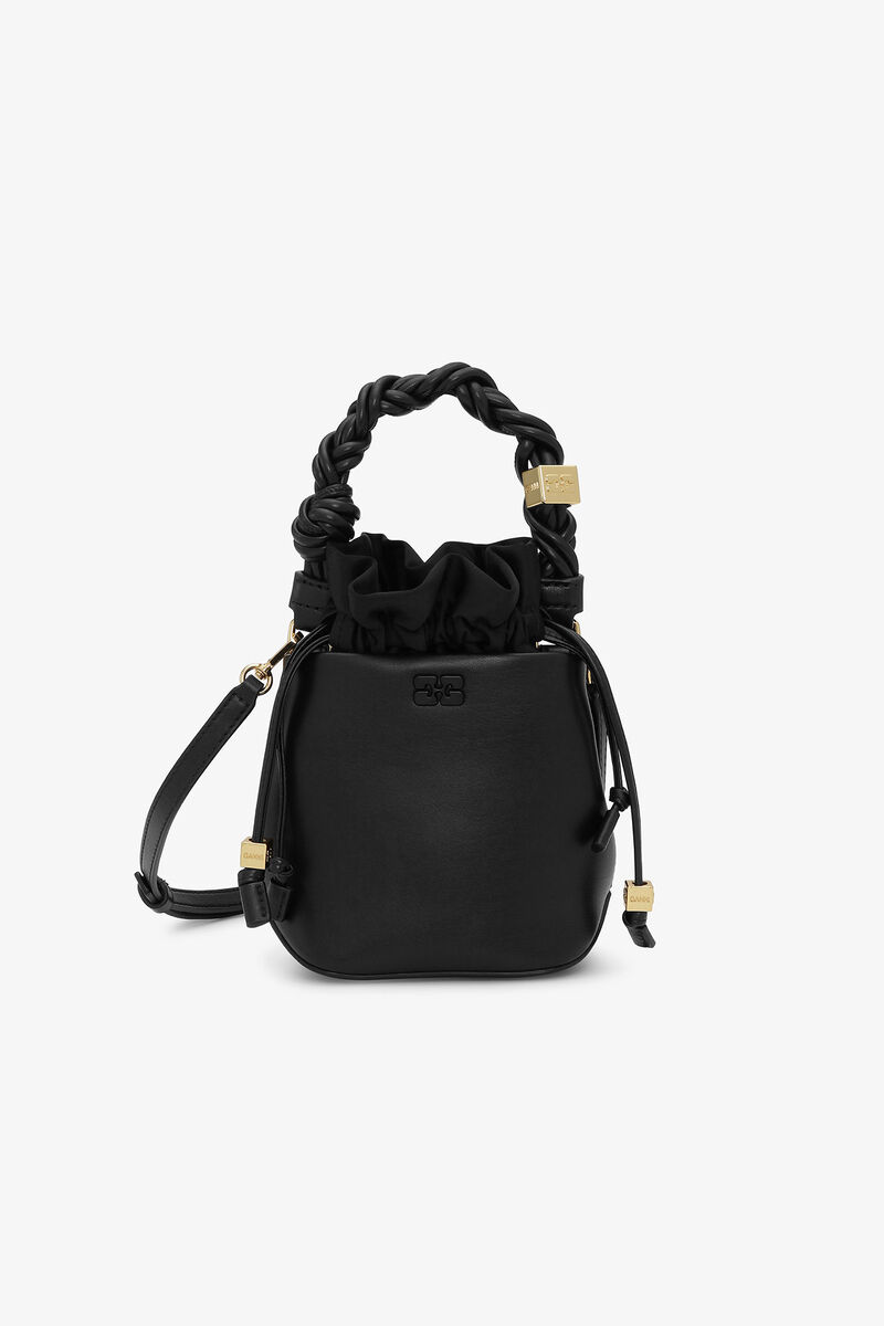 Mini GANNI Bou-bøtteveske i svart, Polyester, in colour Black - 1 - GANNI