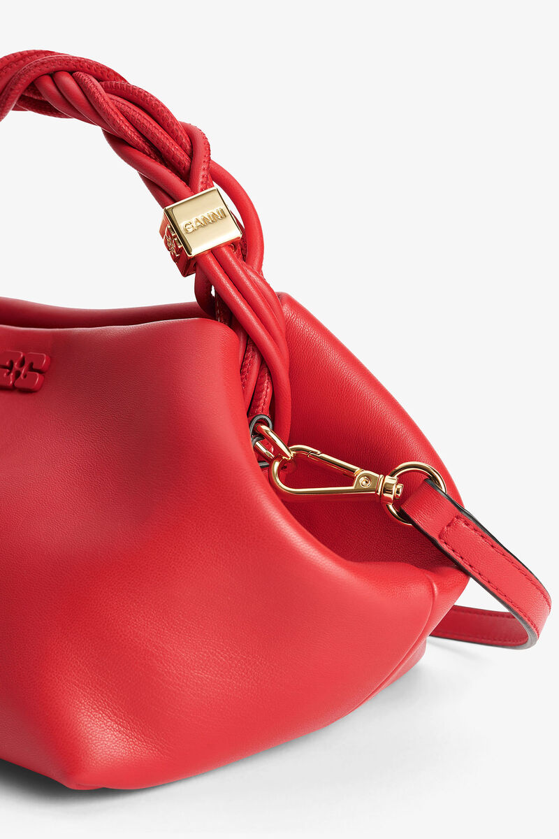 Red Small GANNI Bou Bag, Polyester, in colour Fiery Red - 4 - GANNI