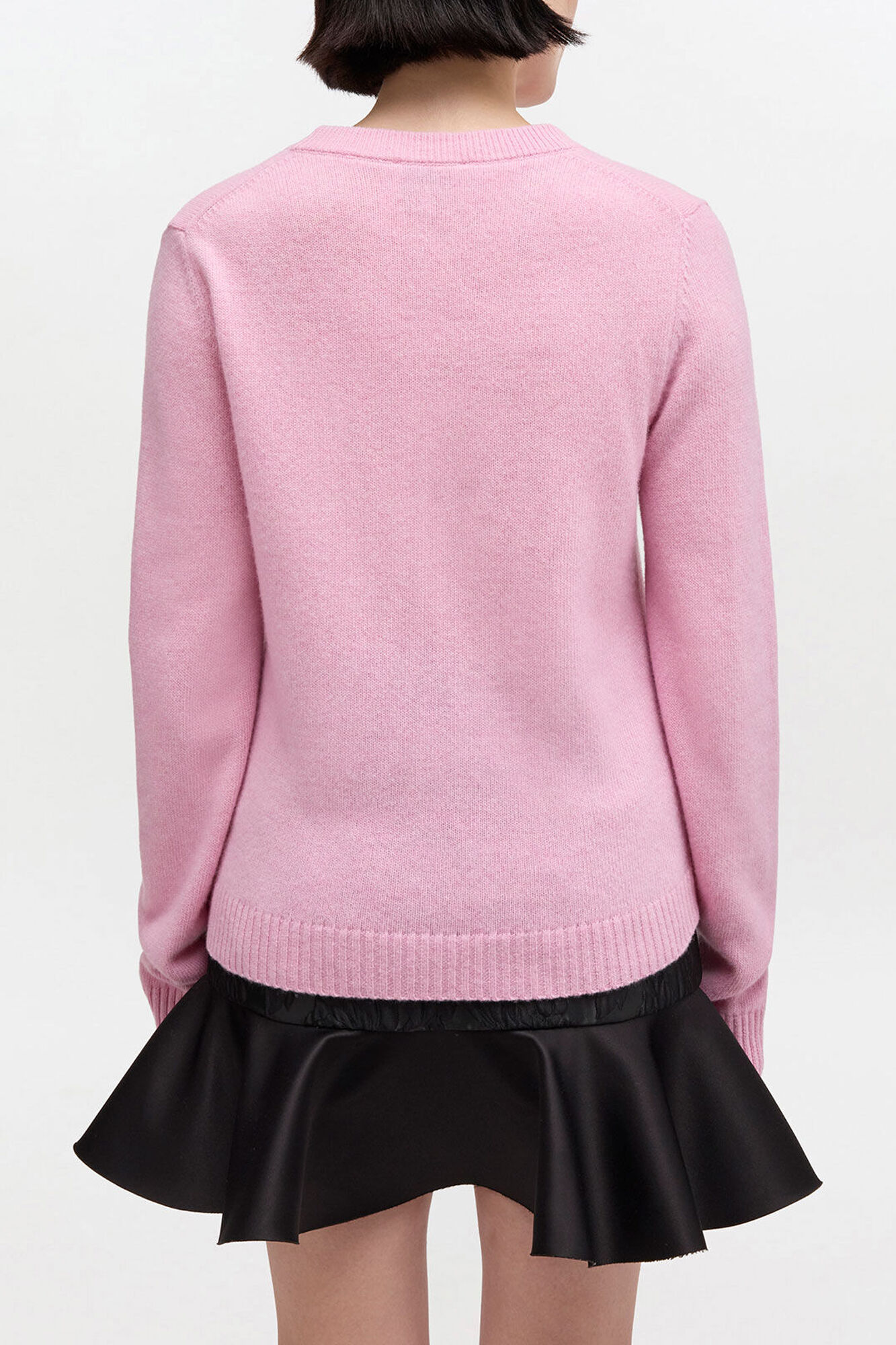 Graphic Wool Jumper, Wool, in colour Chalk Pink - 3 - GANNI