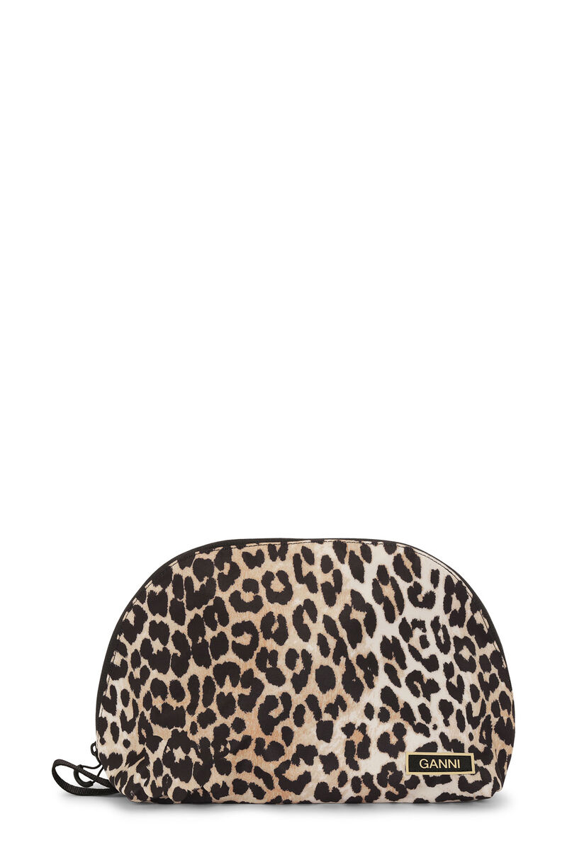 Tech Vanity Bag, Recycled Polyester, in colour Leopard - 1 - GANNI