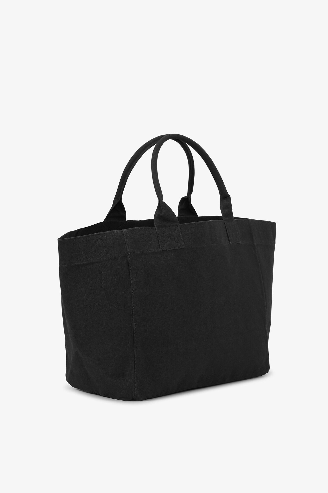 Black XXL Tote, Recycled Cotton, in colour Phantom - 2 - GANNI