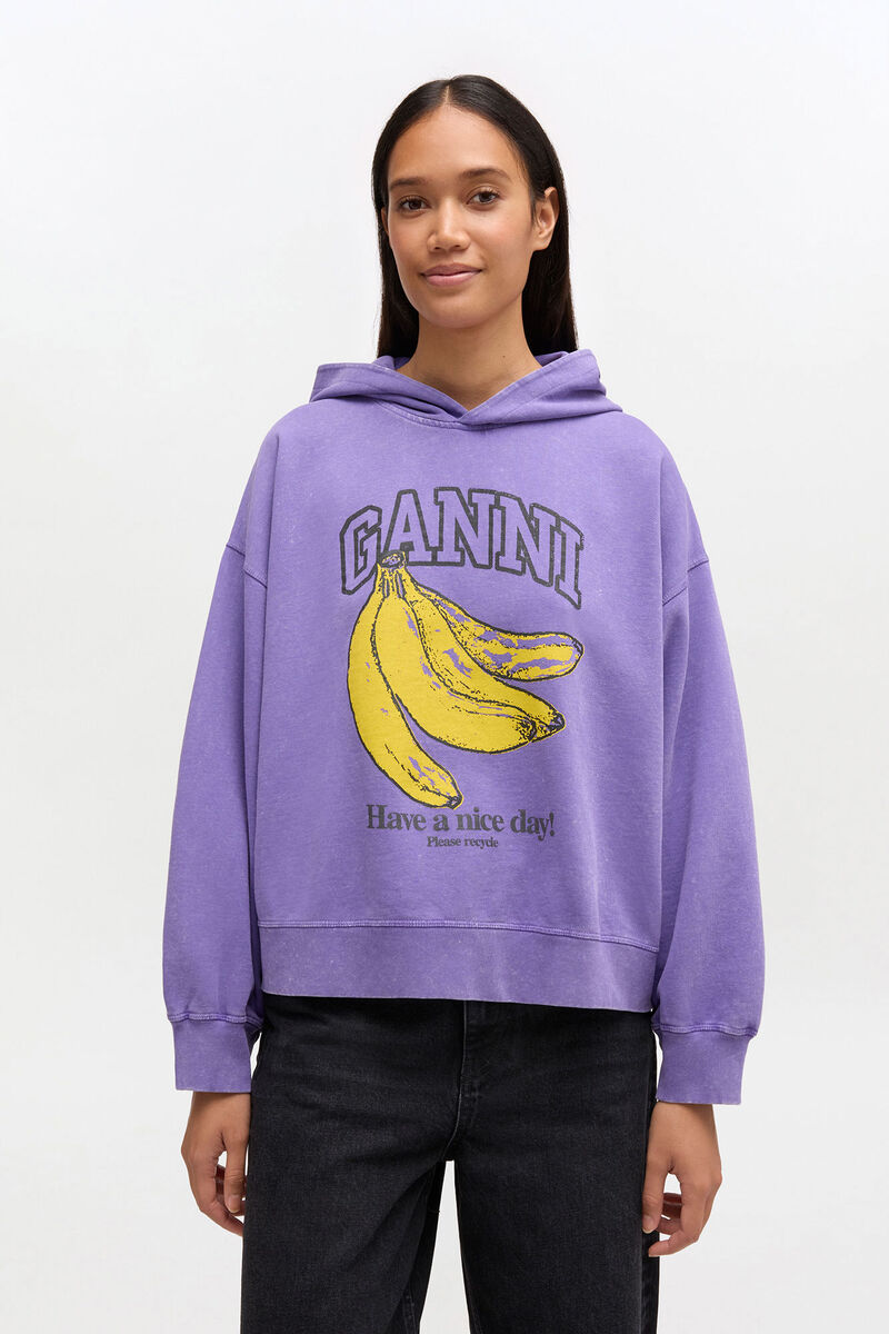 Vintage Wash Hoodie, in colour Passion Flower - 1 - GANNI