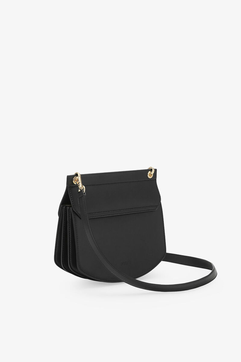 Black Small Apo-G Bag, Recycled Leather, in colour Black - 2 - GANNI